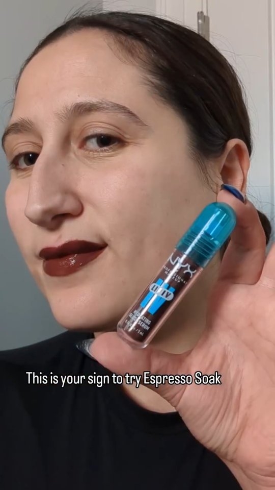 Espresso Soak = the glossy brown lip of my dreams ☕🤎 #NYXLipIV #DrugstoreFind #BrownLipCombo #drugs