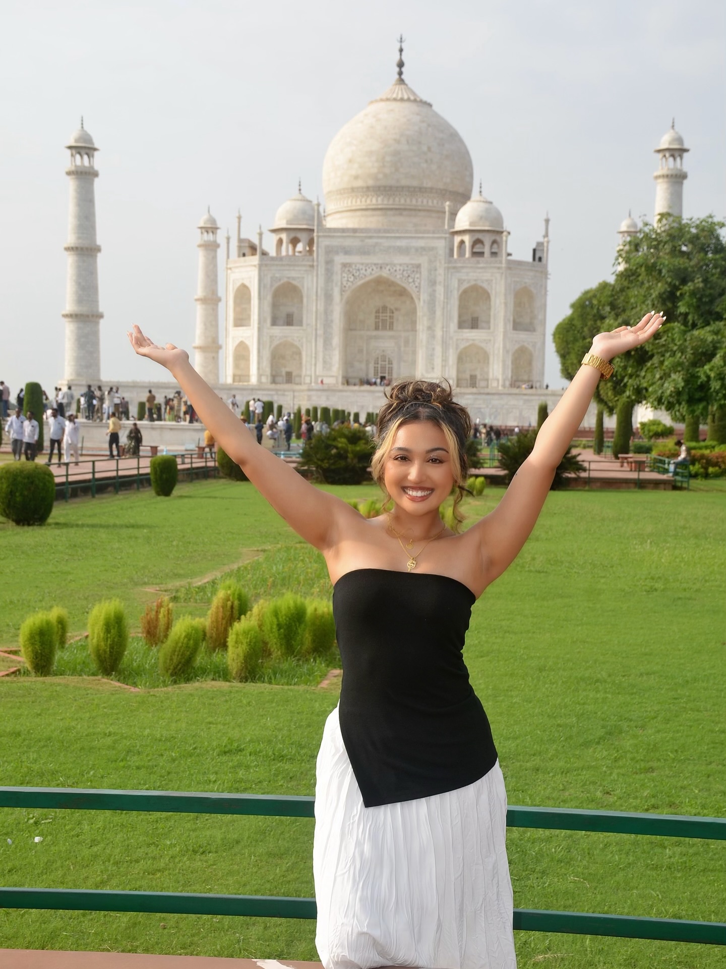 Standing in front of the Taj Mahal on my first trip to India felt surreal! Our tour guide told us it